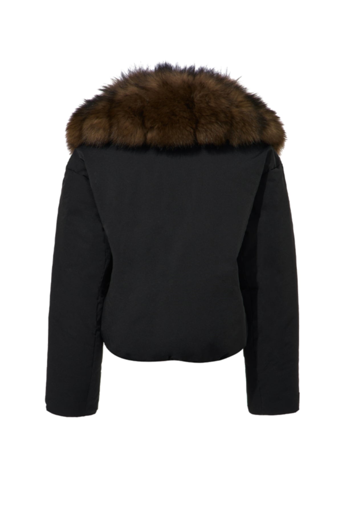 The Isotta Cropped Fur Puffer - Nero