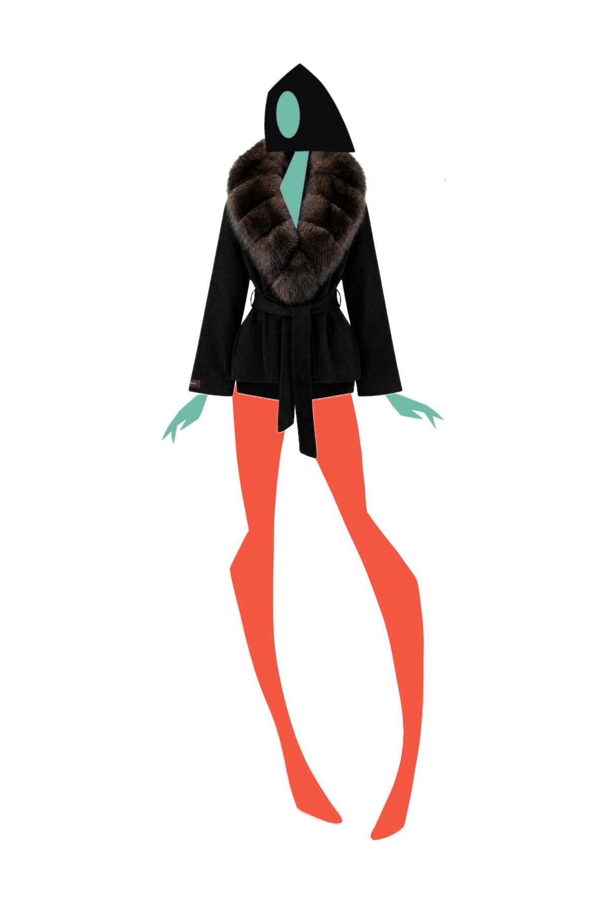 The Alessia Fur Cashmono™ - Nero