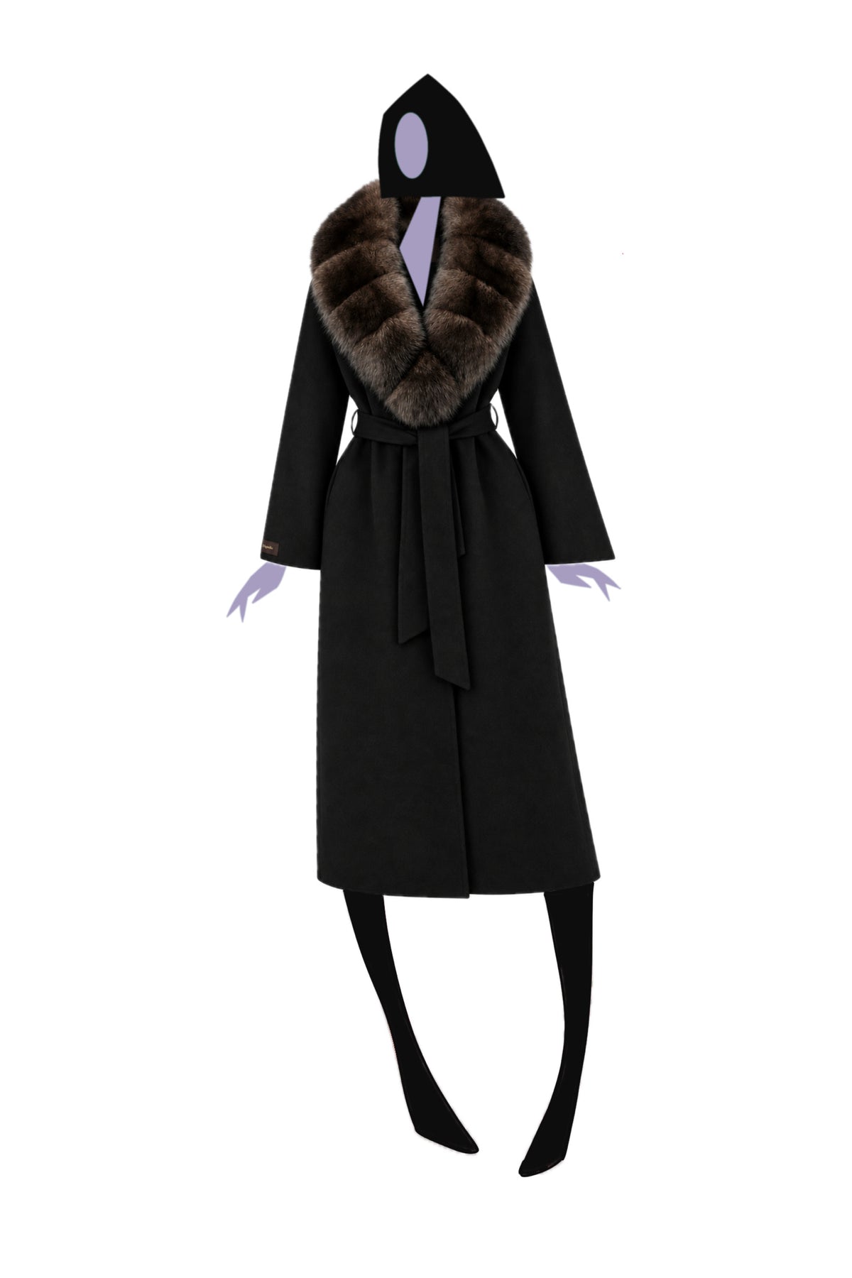 The Alessia Long Fur Cashmono™ - Nero