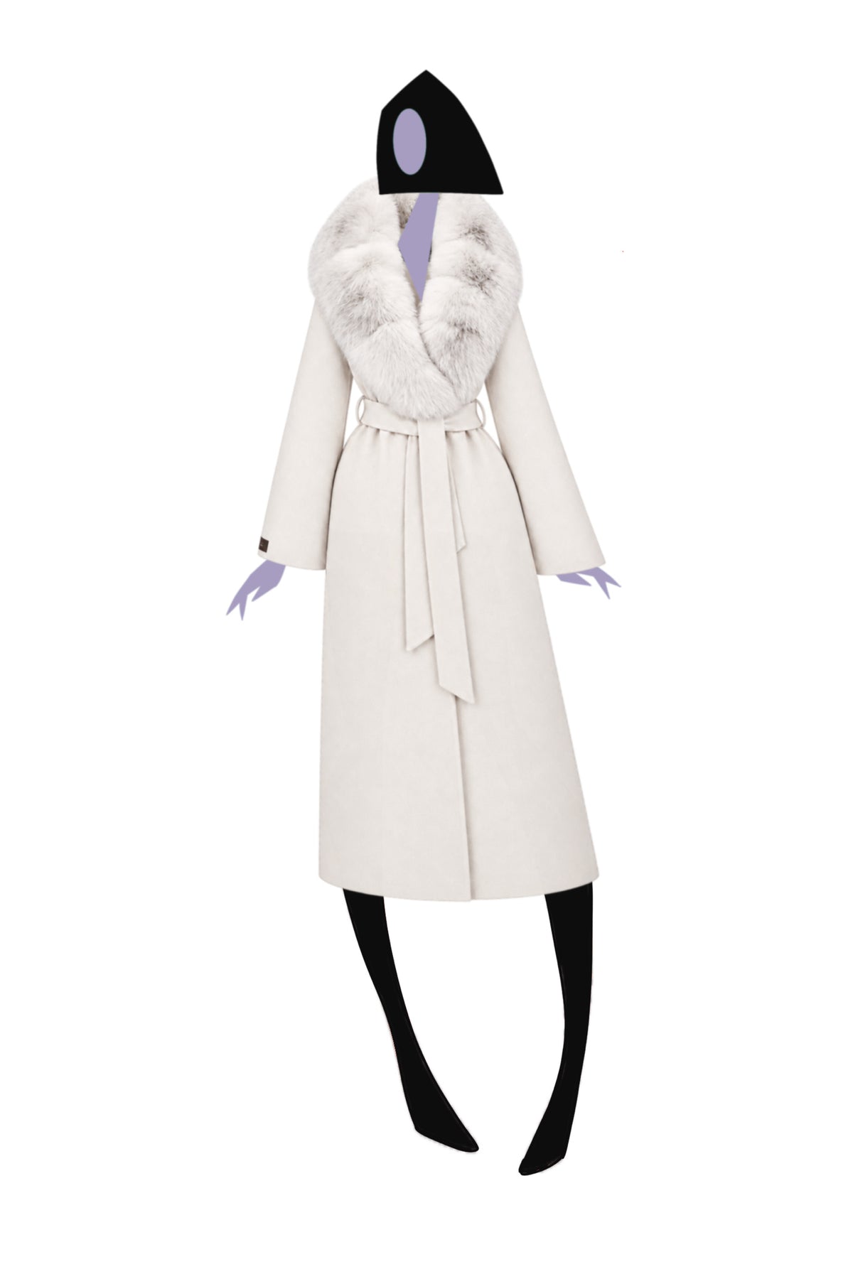 The Alessia Long Fur Cashmono™ - Bianco
