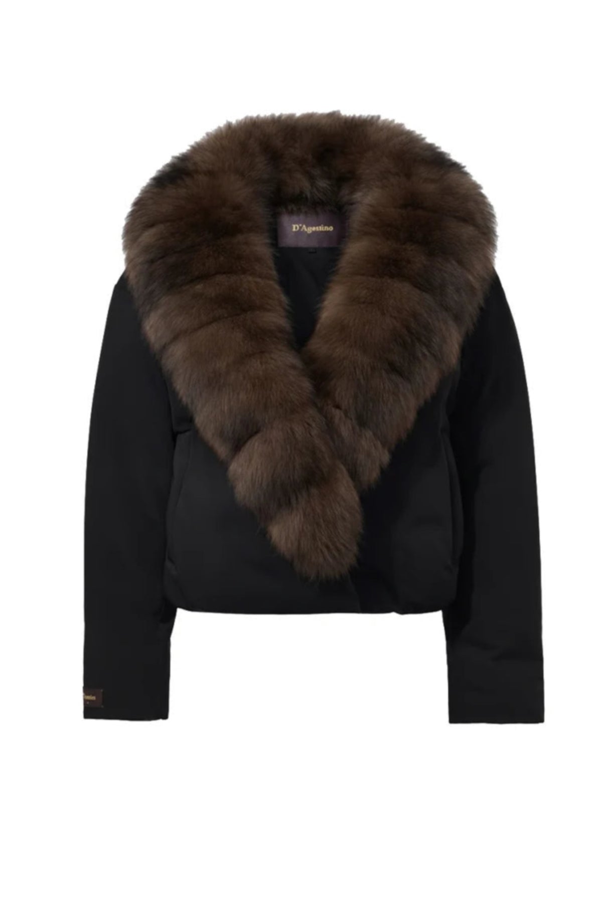 The Isotta Cropped Fur Puffer - Nero